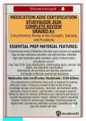 Medication Aide Certification Study Guide 2026 &vert; Complete Review with 500&plus; Practice Questions&comma; Verified Answers & Detailed Rationales &vert; NCSBN MACE&trade;-Aligned &vert; CMA & Med Tech State Exam Prep &vert; Graded A&plus;&NewLine;&NewLine;