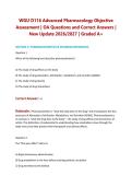 WGU D116 Advanced Pharmacology Objective Assessment &vert; OA Questions and Correct Answers &vert; New Update 2026&sol;2027 &vert; Graded A&plus;
