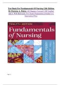 Test Bank For Fundamentals Of Nursing 12th Edition&NewLine;By Patricia A&period; Potter All Chapters Covered 1-50&vert; Verified&NewLine;Q&As With Rationales For Exam Preparations&vert; Graded A&plus;&vert; &NewLine;Guaranteed Pass