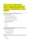 KPSGA - KENYA PROFESSIONAL SAFARI GUIDES ASSOCIATION EXAM READY - VERIFIED QUESTIONS AND ANSWERS - COMPREHENSIVE LATEST VERSION&NewLine;