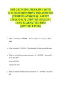 NUR 242 MED SURG EXAM 3 WITH ACCURATE QUESTIONS AND ANSWERS &lpar;VERIFIED ANSWERS&rpar; &vert; LATEST &lpar;2026&sol;2027&rpar; UPDATED VERSION &vert; 100&percnt; GUARANTEED PASS &lbrace;JUST RELEASED&rcub;