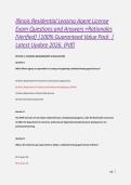 Illinois Residential Leasing Agent License Exam Questions and Answers &plus;Rationales &lpar;Verified&rpar; &vert;100&percnt; Guaranteed Value Pack  &vert; Latest Update 2026&period; &lpar;Pdf&rpar;