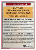 PMT 3600 Risk Assurance Audit Final Exam Review 2026 &ndash; Complete 200&plus; Q&A Test Bank with Verified Answers & Detailed Rationales &vert; Defense Acquisition University &vert; DoD Program Management Certification Prep &vert; 100&percnt; Pass Guarantee