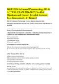 WGU D116 Advanced Pharmacology OA & ACTUAL EXAM 2026&sol;2027 &vert; Verified Questions and Correct Detailed Answers &vert; Pass Guaranteed - A&plus; Graded&NewLine;