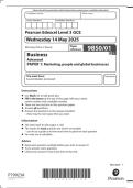 A-LEVEL EDEXCEL BUSINESS MAY 2025 PAPER 1 QUESTION PAPER &lpar;9BS0&sol;01&rpar;