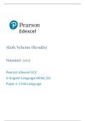 A-LEVEL EDEXCEL ENGLISH LANGUAGE JUNE 2025 PAPER 2 MARK SCHEME &lpar;9EN0&sol;02&rpar;