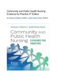 Test Bank - Community and Public Health Nursing&colon; Evidence for Practice 4th Edition All Chapters 1-25 Fully Covered 2026&sol;2027&NewLine;by Rosanna DeMarco &lpar;Author&rpar;&comma; Judith Healey-Walsh &lpar;Author&rpar; 