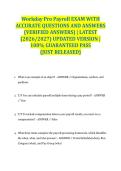Workday Pro Payroll EXAM WITH ACCURATE QUESTIONS AND ANSWERS &lpar;VERIFIED ANSWERS&rpar; &vert; LATEST &lpar;2026&sol;2027&rpar; UPDATED VERSION &vert; 100&percnt; GUARANTEED PASS &lbrace;JUST RELEASED&rcub;