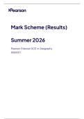 A-LEVEL EDEXCEL GEOGRAPHY MAY 2026 PAPER 1 MARK SCHEME &lpar;9GE0&sol;01&rpar;