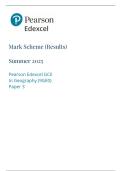 A-LEVEL EDEXCEL GEOGRAPHY JUNE 2025 PAPER 3 MARK SCHEME &lpar;9GE0&sol;03&rpar;