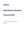 A-LEVEL EDEXCEL GEOGRAPHY JUNE 2026 PAPER 3 MARK SCHEME &lpar;9GE0&sol;03&rpar;