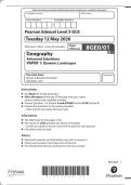 AS-LEVEL EDEXCEL GEOGRAPHY MAY 2026 PAPER 1 QUESTION PAPER &lpar;8GE0&sol;01&rpar;