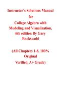 College Algebra with Modeling and Visualization&comma; 6th edition  &mdash; by Gary Rockswold &vert; Instructor's Solutions Manual &lpar;Chapter 1-8&rpar;