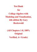 College Algebra with Modeling and Visualization&comma; 6th edition &mdash; by Gary Rockswold  &vert; Complete Test Bank &lpar;Ch&period; 1-8&rpar;