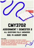 CMY3702 Assignment 1 Semester 2 MEMO &vert; Due 14 August 2026
