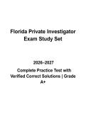 Florida Private Investigator Exam Questions & Answers PDF &vert; Complete Licensing Practice Test &vert; Latest 2026&ndash;2027