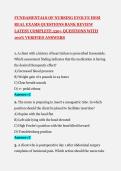 FUNDAMENTALS OF NURSING EVOLVE HESI REAL EXAMS QUESTIONS BANK REVIEW LATEST COMPLETE 330&plus; QUESTIONS WITH 100&percnt; VERIFIED ANSWERS