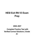HESI Exit RN V3 Questions & Answers PDF &vert; Complete RN Exit Practice Test &vert; Latest 2026&ndash;2027