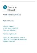 AS-LEVEL EDEXCEL HISTORY MAY 2025 PAPER 2E MARK SCHEME &lpar;8HI0&sol;2E&rpar;