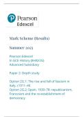 AS-LEVEL EDEXCEL HISTORY MAY 2025 PAPER 2G MARK SCHEME &lpar;8HI0&sol;2G&rpar;