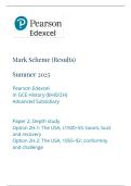 AS-LEVEL EDEXCEL HISTORY MAY 2025 PAPER 2H MARK SCHEME &lpar;8HI0&sol;2H&rpar;