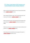 TTT1 Study Guide Newest 2026 Questions and &NewLine;Correct Detailed Answers Already Graded A&plus; 