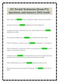 ICC Permit Technician &lpar;Exam P1&rpar;&NewLine;Questions and Answers 2026 Guide