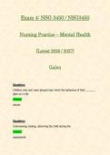 Exam 1&comma; 2&comma; 3 & 4&colon; NSG3450 &sol; NSG 3450 Nursing Practice &ndash; Mental Health &lpar;Latest 2026 &sol; 2027 Updates BUNDLE PACKAGE WITH COMPLETE SOLUTIONS&rpar; &vert; 100&percnt; Correct &vert; Grade A - Galen