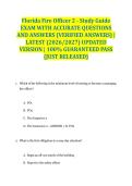 Florida Fire Officer 2 - Study Guide EXAM WITH ACCURATE QUESTIONS AND ANSWERS &lpar;VERIFIED ANSWERS&rpar; &vert; LATEST &lpar;2026&sol;2027&rpar; UPDATED VERSION &vert; 100&percnt; GUARANTEED PASS &lbrace;JUST RELEASED&rcub;