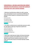 CDFM MODULE 3- 200 IDEAL QUESTIONS AND CORRECT ANSWERS FOR CDFM MODULE 3 EXAM PREP COMPLETE QUESTIONS WITH 100&percnt; VERIFIED ANSWERS