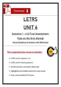 LETRS Unit 6 Complete Guide&colon; Sessions 1-6 & Final Assessment &vert; Pass on First Attempt&NewLine;&NewLine;