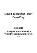 WGU D281 Linux Foundations Questions & Answers PDF &vert; Complete Practice Test &vert; Latest 2026&ndash;2027