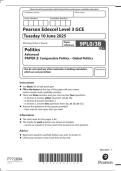 A-LEVEL EDEXCEL POLITICS JUNE 2025 PAPER 3B QUESTION PAPER &plus; MARKSCHEME &lpar;9PL0&sol;3B&rpar;
