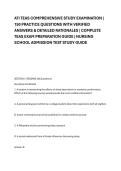 ATI TEAS COMPREHENSIVE STUDY EXAMINATION &vert; &NewLine;150 PRACTICE QUESTIONS WITH VERIFIED &NewLine;ANSWERS & DETAILED RATIONALES &vert; COMPLETE &NewLine;TEAS EXAM PREPARATION GUIDE &vert; NURSING &NewLine;SCHOOL ADMISSION TEST STUDY GUIDE