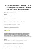 BIOL252&colon; Human Anatomy & Physiology II w&sol;Lab &NewLine;LATEST EDITION 2026 WITH CORRECT ANSWERS &NewLine;WELL VERIFIED AND IN-DEPTH RATIONALE&excl;
