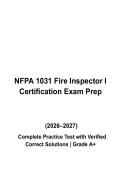 NFPA 1031 Fire Inspector I Questions & Answers PDF &vert; Complete Certification Practice Test &vert; Latest 2026&ndash;2027