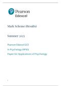 A-LEVEL EDEXCEL PSYCHOLOGY MAY 2025 PAPER 2 MARK SCHEME &lpar;9PS0&sol;02&rpar;