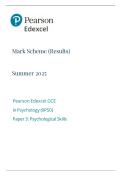 A-LEVEL EDEXCEL PSYCHOLOGY JUNE 2025 PAPER 3 MARK SCHEME &lpar;9PS0&sol;03&rpar;