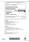 A-LEVEL EDEXCEL PSYCHOLOGY JUNE 2025 PAPER 3 QUESTION PAPER &lpar;9PS0&sol;03&rpar;