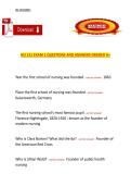 NU 131 &ndash; Nursing Fundamentals&comma; NU 131&comma; Complete Exam 1 Questions and Answers &lpar;Graded A&plus;&rpar; Study Guide