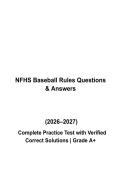 NFHS Baseball Rules Questions & Answers PDF &vert; Complete High School Baseball Officiating Practice Test &vert; Latest 2026&ndash;2027