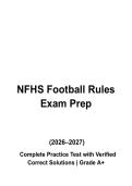 NFHS Football Rules Practice Test PDF &vert; High School Football Questions & Answers &vert; Updated 2026&ndash;2027