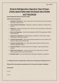Ontario Refrigeration Operator Class A &B Exam &lpar;TSSA&rpar; QUESTIONS AND VERIFIED ANSWERS WITH RATIONALES JUST RELEASED&period;pdf