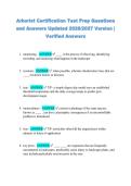 Arborist Certification Test Prep Questions &NewLine;and Answers Updated 2026&sol;2027 Version &vert; &NewLine;Verified Answers 