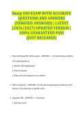 Sharp ESO EXAM WITH ACCURATE QUESTIONS AND ANSWERS &lpar;VERIFIED ANSWERS&rpar; &vert; LATEST &lpar;2026&sol;2027&rpar; UPDATED VERSION &vert; 100&percnt; GUARANTEED PASS &lbrace;JUST RELEASED&rcub;