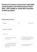 Florida 2-15 Insurance License Exam Latest 2026 Actual Questions and Verified Answers &lpar;Latest 2026 &sol; 2027 Update&rpar; A&plus; Grade 100&percnt; Guarantee Verified by Experts