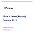 A-LEVEL EDEXCEL STATISTICS JUNE 2026 PAPER 2 MARK SCHEME &lpar;9ST0&sol;02&rpar;