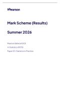 A-LEVEL EDEXCEL STATISTICS JUNE 2026 PAPER 3 MARK SCHEME &lpar;9ST0&sol;03&rpar;