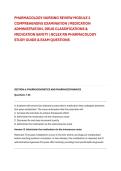 PHARMACOLOGY NURSING REVIEW MODULE 3 &NewLine;COMPREHENSIVE EXAMINATION &vert; MEDICATION &NewLine;ADMINISTRATION&comma; DRUG CLASSIFICATIONS & &NewLine;MEDICATION SAFETY &vert; NCLEX RN PHARMACOLOGY &NewLine;STUDY GUIDE & EXAM QUESTIONS