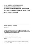 ADULT MEDICAL-SURGICAL NURSING &NewLine;COMPREHENSIVE EXAMINATION &vert; &NewLine;CARDIOVASCULAR&comma; RESPIRATORY&comma; ENDOCRINE & &NewLine;GASTROINTESTINAL DISORDERS &vert; NCLEX RN STUDY &NewLine;GUIDE & EXAM QUESTIONS
